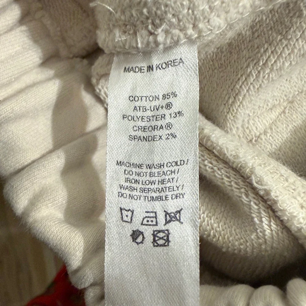 ASRV Tech-Terry Oversized Sweatpants Cream Beige Men's Size Medium DSG 0655